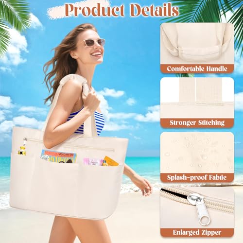 JUYANO Handtasche Damen Große Strandtasche XXL Familie mit Reißverschluss, Wasserdicht Badetasche Damen Faltbar Vielseitige, Tote Bag Shopper Tasche Saunatasche für Strand Pool Einkaufen Reisen 45L