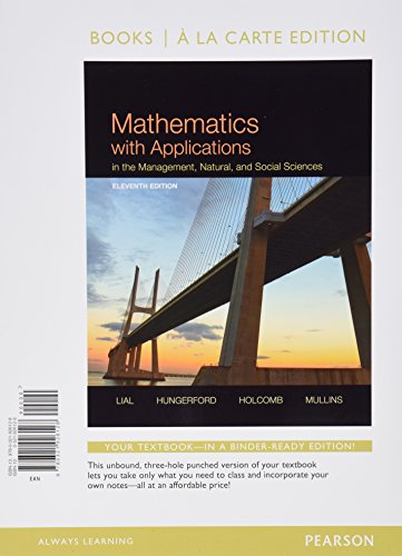 Mathematics with Applications in the Management... 0321926560 Book Cover