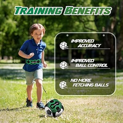 Global Park Soccer Trainer Adjustable Waist Belt - Football Training Equipment Aid for Ball Control, Passing & Shooting, Kick Throw Trainer Solo Practice Volleyball, Rugby for Kids Adults at Home