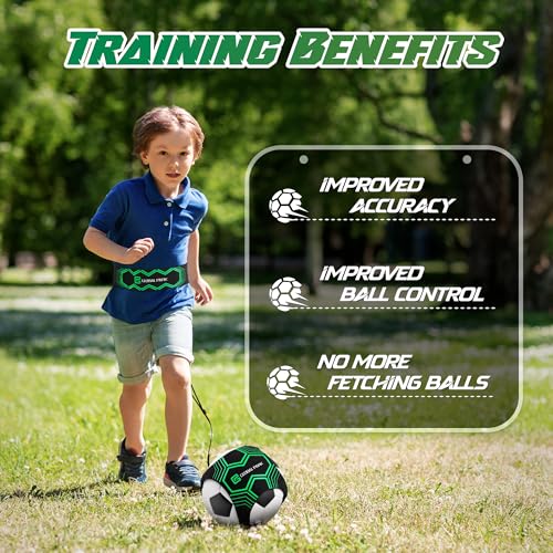 Global Park Soccer Trainer Adjustable Waist Belt - Football Training Equipment Aid for Ball Control, Passing & Shooting, Kick Throw Trainer Solo Practice Volleyball, Rugby for Kids Adults at Home - Thumbnail 5