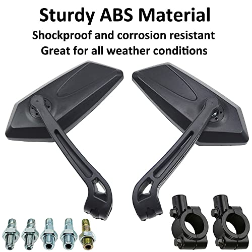 ETOPARS 1 Paire 10mm 8mm Rétroviseurs de Moto Universels Rétroviseur de Guidon d'extrémité Moto Rétroviseurs Latéraux 360 Degrés Rotation Réglable Scooter avec 7/8" Montage – vue 2