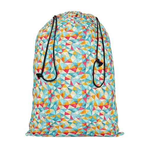 Image of ArtzFolio Vintage Triangles | Reusable Sack Bag | Bag for Gym, Storage, Vegetable & Travel