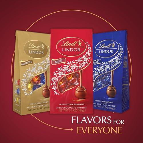 Image of Lindt LINDOR Double Chocolate Milk Chocolate Candy Truffles, Milk Chocolate with Smooth, Melting Truffle Center, Great for Gift Giving, 5.1 oz. Bag (6 Pack)