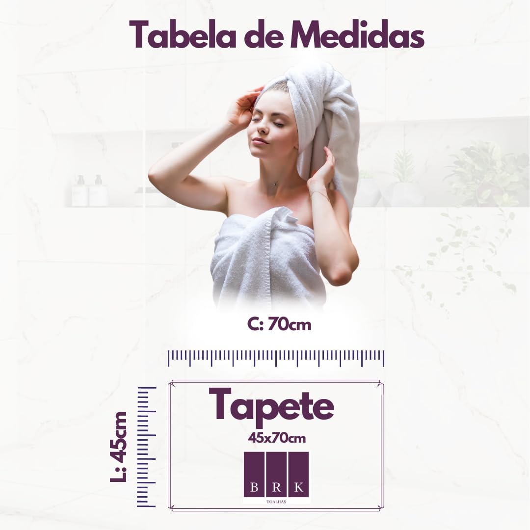 Kit 05 Tapete para Banheiro Atoalhado Felpudo Luxo c/Antiderrapante 550g/m² 45x70cm Padrão Hotel/Pousada - Cinza Kit 05 Tapete para Banheiro Atoalhado Felpudo Luxo c/Antiderrapante 550g/m² 45x70cm Padrão Hotel/Pousada - Cinza