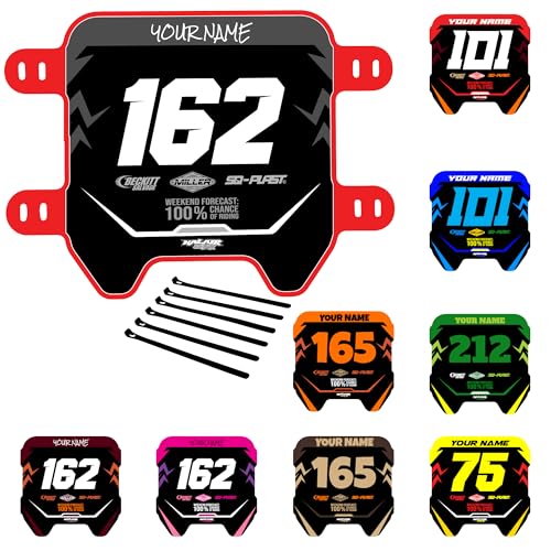 Sur Ron Front Number Plate & Decals, Dirt Bike Plastic Black Plate & Graphics for Sur-Ron Light Bee X/S,Talaria Sting MX3/R MX4 Talaria XXX Super73 MX350 MX650 E-Ride Pro SS/S Segway X260 X160