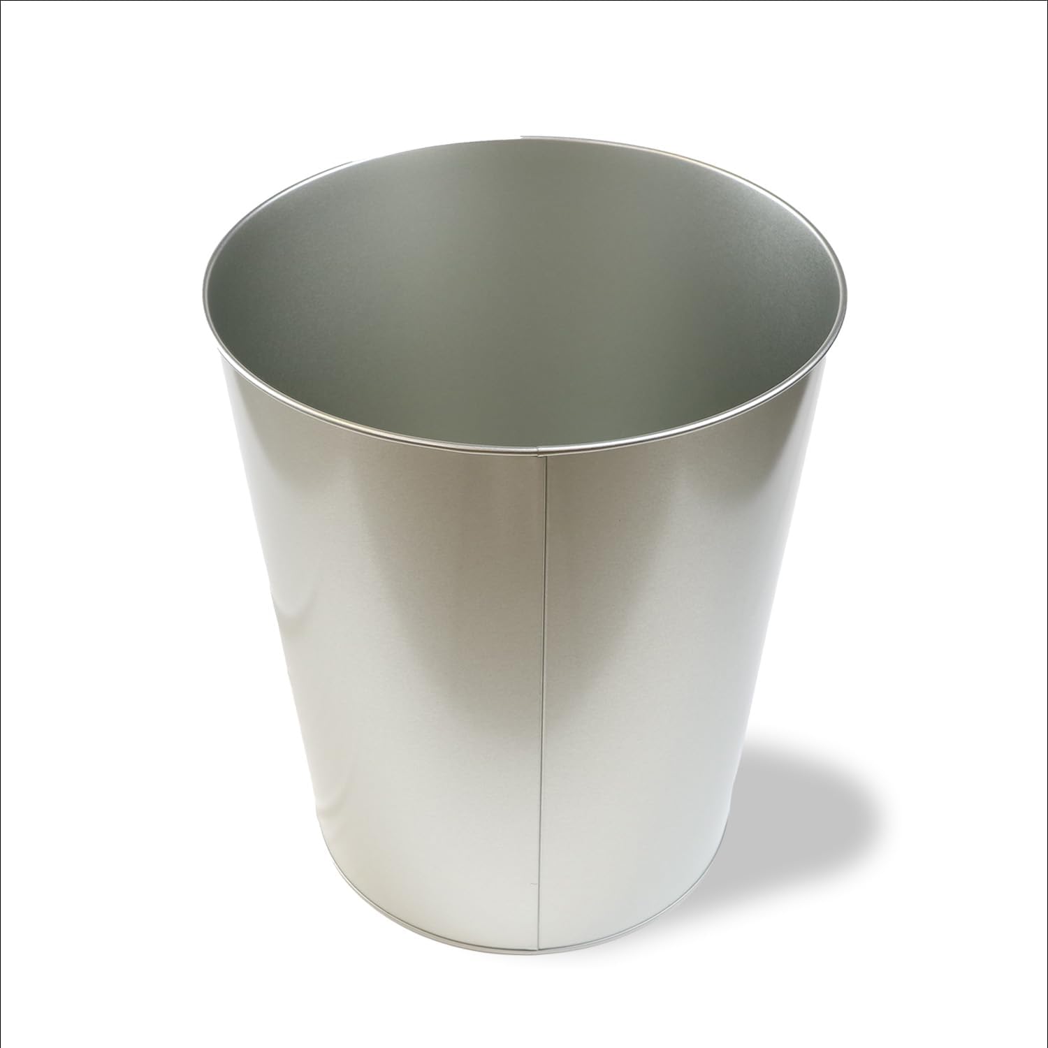Metal Trash Can Small Metal Trash Can for Office Stainless Steel Bathroom Trash Can Garbage Recycle Bin Office Trash 9.4" x 9.4" x 10.9" Diameter 22cm - 8.6" (1)