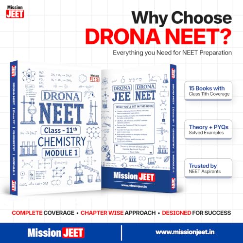 Image of MISSION JEET DRONA NEET UG Module for Class 11 | Complete PCB Study Material | Physics, Chemistry, Botany & Zoology | 15-Book Combo Set