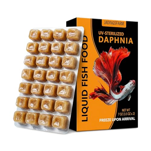 JADINGSFARM Liquid Fish Food with Non-Living Daphnia - No Refrigeration Needed for Tropical Fish Fry Corals Seahorses & Jellyfish - Promotes Vibrant Colors & Healthy Growth (Daphnia)