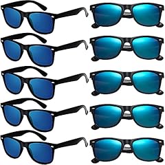 Black Frame+blue Mirror Lens 10 Pack