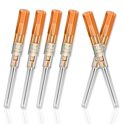TONBAO Aiguille de Piercing 6PCS Aiguilles de percing de cathéter 14 Gauge IV Aiguilles creuses pour piercing de mamelon de nombril Outil de kit de perçage...