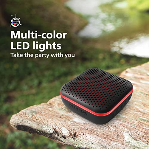 Image of Philips Audio Bluetooth Speaker TAS2505B, 6W with LED Lights (Built-in Microphone, Durable and IPX7 Waterproof, 10 Hours' Playback Time, 20-m Range) Black
