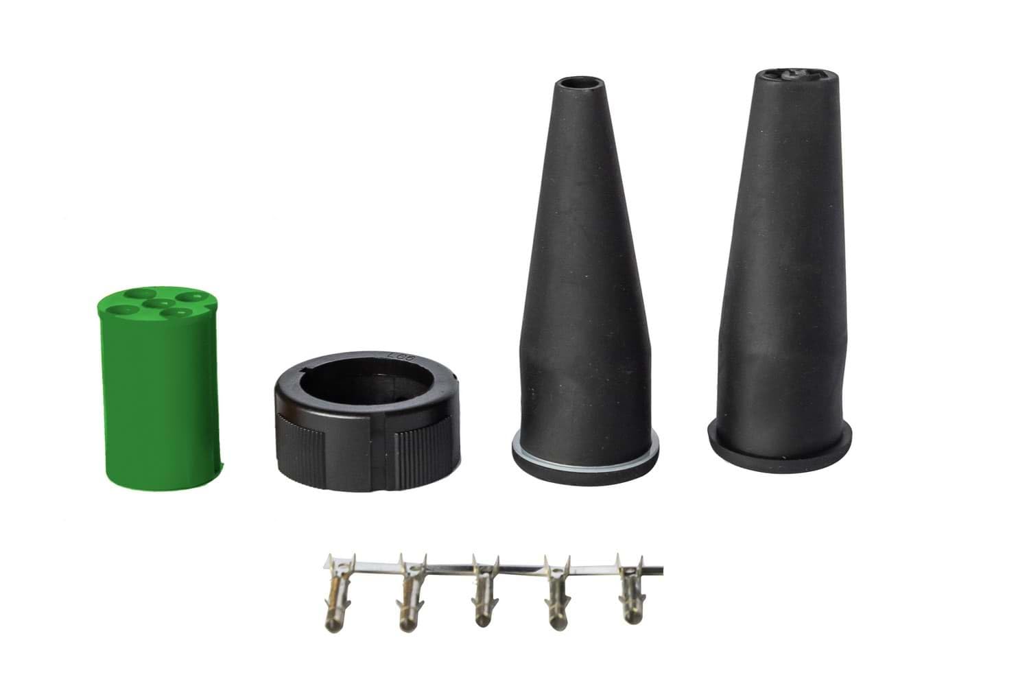 Set Connettori Baionetta 5-PIN Aspöck Femmina Giallo + Verde per Fanali Rimorchio 12V Kit Cablaggio Luci Sinistro e Destro Carrello Appendice Professionale