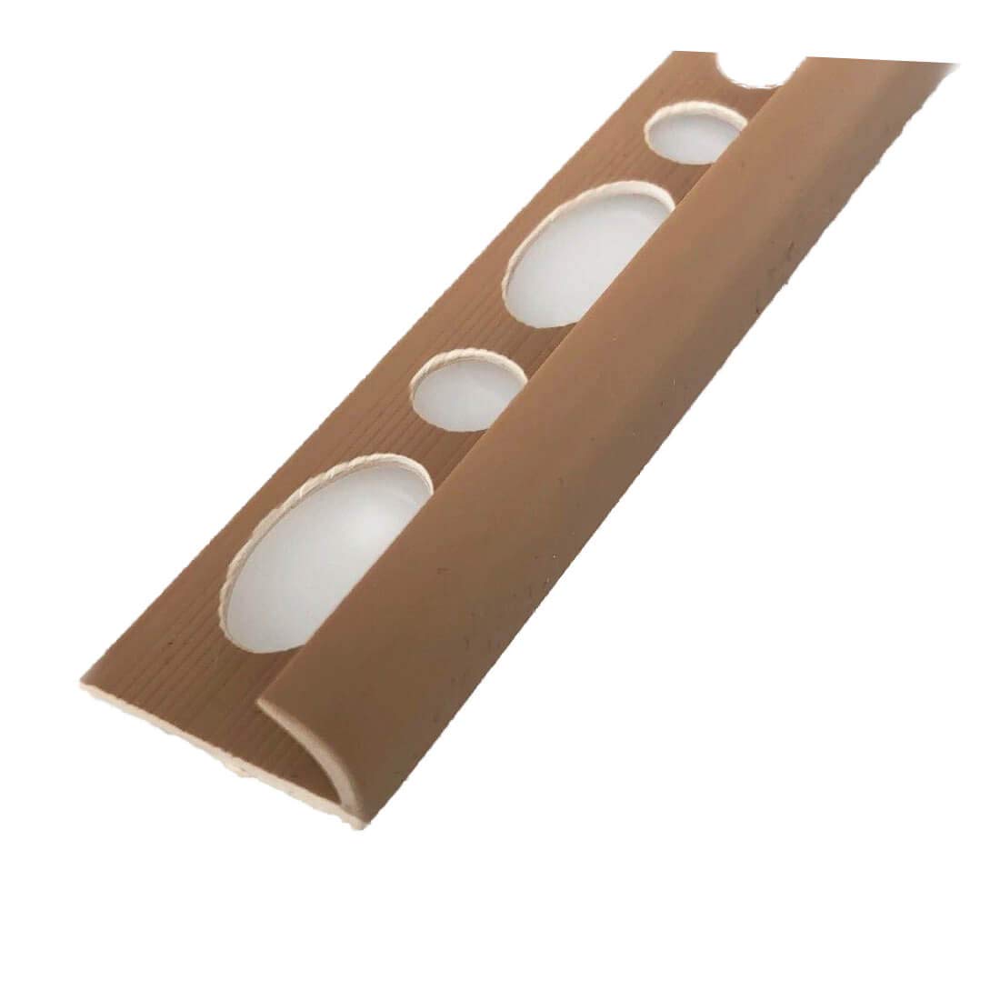 Tmw Profiles Light Brown Round Edge Tile Trims 8Mm-10Mm 2.5M Plastic Pvc Many Colors Sizes (8 Mm, )