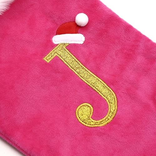 20-inch-Personalized-Pink-Faux-Velvet-Stocking-with-Embroidered-Gold-Letter–Luxurious-Christmas-Decoration-and-Gift-Plush-Finish-Pink-M 20 inch Personalized Pink Faux Velvet Stocking with Embroidered Gold Letter–Luxurious Christmas Decoration and Gift Plush Finish Pink M