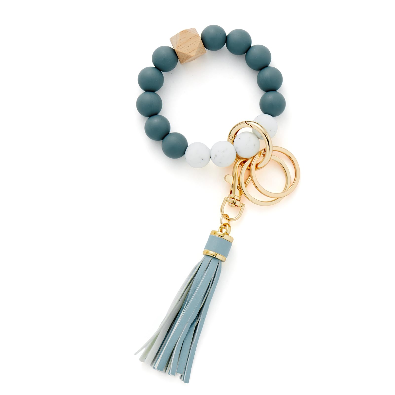 CHUQING Schlüsselanhänger Armband Autoschlüsselanhänger Perlen Schlüsselarmband Schlüsselbund auto Frau Schlüsselkette Silikonperlen Schlüsselband Kurz für Damen Frauen