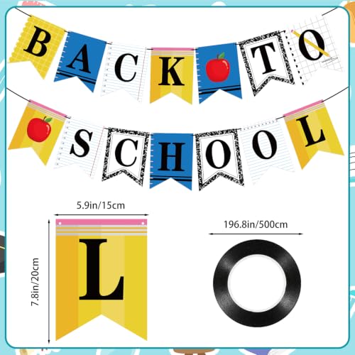 Image of Hooqict Back to School Banner Decorations Welcome Back Party Banner for First Day of School Office Classroom Bulletin Board Decorations