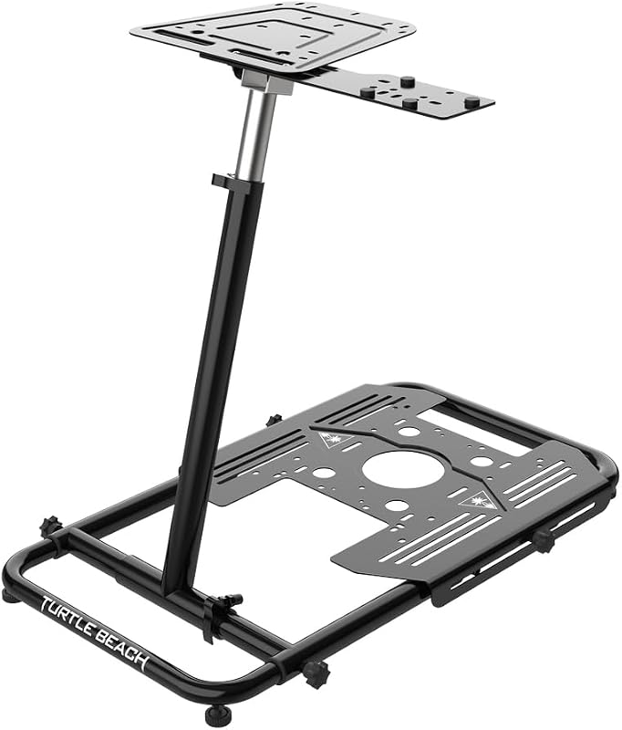 Soporte universal VelocityOne de Turtle Beach para accesorios de simulación de vuelo y simulación de carreras con diseño de altura ajustable, construcción de metal y diseño plano plegable para PC y Xbox – Negro | Construcción de acero sólido, diseño plegable, altura ajustable, patas de goma, diseño reversible, compatibilidad universal, negro