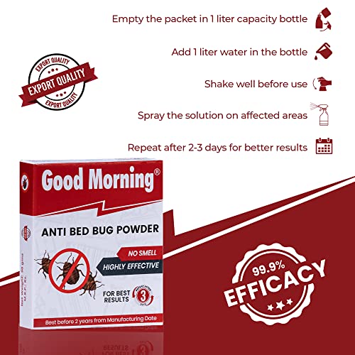 Good Morning Bed Bug Killer Powder Concentrate, Makes 5 Liters Spray (Pack of 5) (Image - 4)