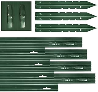 Dreamscape PRO Aluminum Landscape Edging - Easy Install Professional Landscaping Border - 10 Strips, 8ft Each (80ft Total) - Green Painted - Metal Divider for Lawn, Garden, Flowerbed