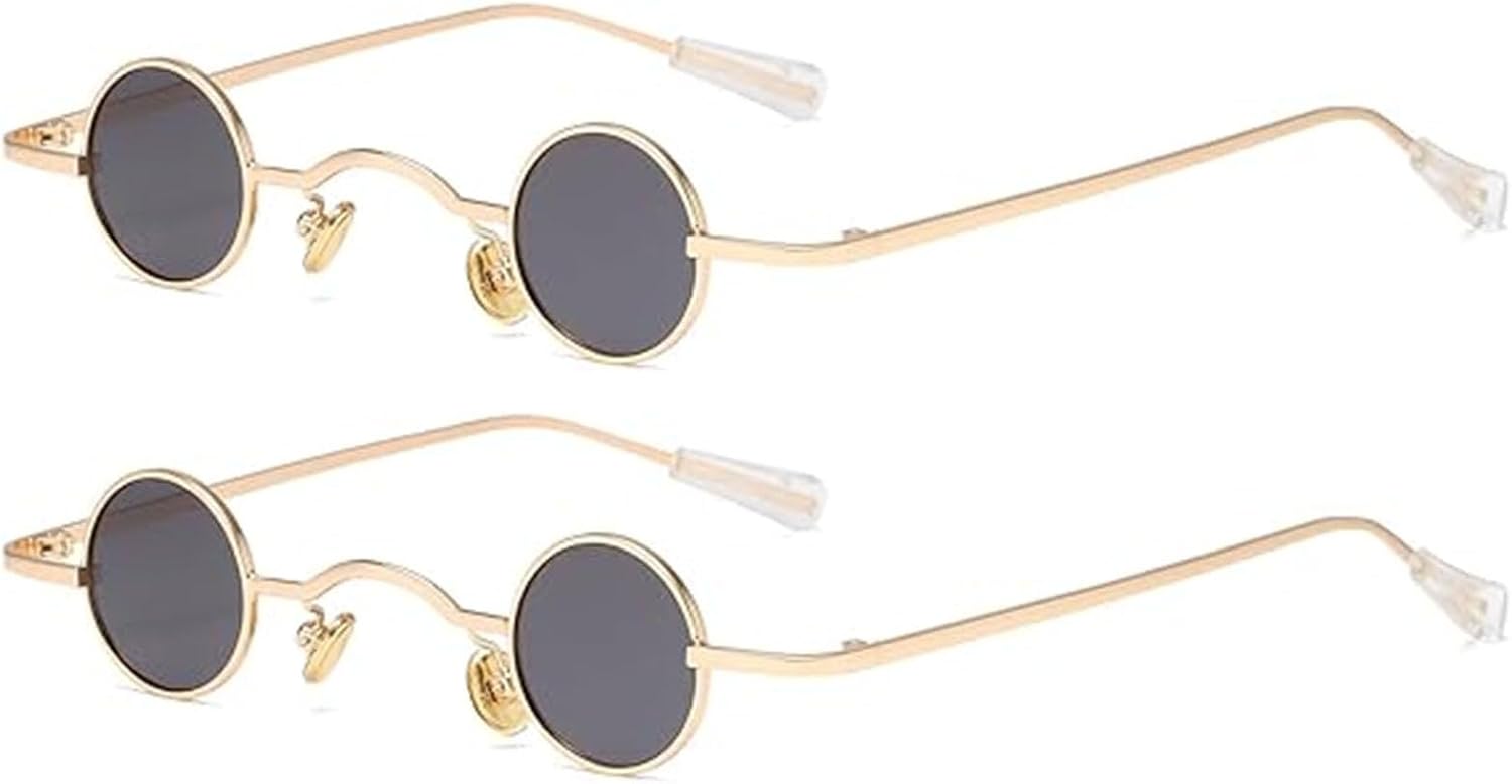 Dollger Punk Polarized Sunglasses: 70s Hippie Small Round Circle Lenses, UV400 Protection for Style & Comfort