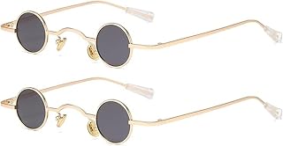 Dollger Punk Polarized Sunglasses: 70s Hippie Small Round Circle Lenses, UV400 Protection for Style & Comfort