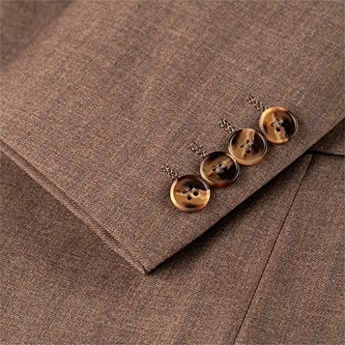 ZHCHAO Britischer Anzug für Herren, Business, Freizeit, professionelles Kleid, Hochzeit, Bräutigam, flacher Reverskragen, Retro-Anzug – Bild 5