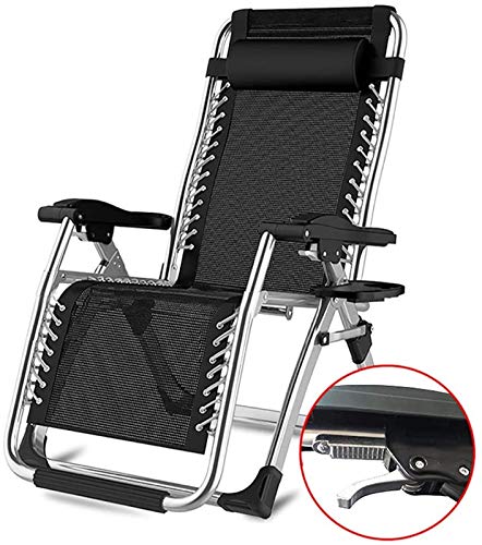 Chaise longue pliante inclinable zéro gravité en métal robuste - 5