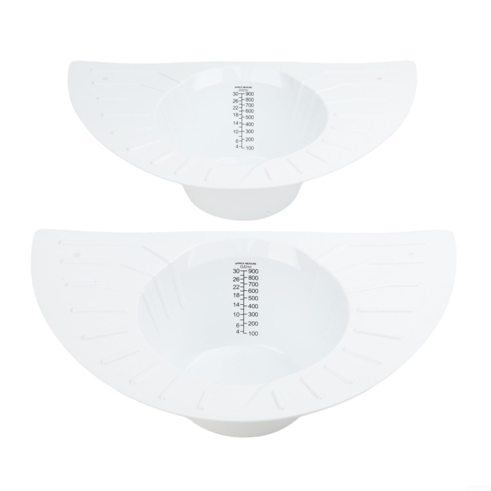Bac de collecte d'urine de 900 ml - Antidérapant - Large ailes latérales pour siège de toilette - Blanc