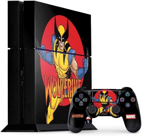 Skinit Decal Gaming Skin Compatible with PS4 Console and Controller Bundle - Officially Licensed Marvel X-Men Wolverine Design