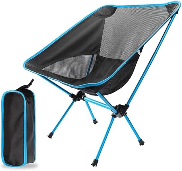 JTZXJJX Portable Outdoor Folding Chairs, Ultralight Compact Camping Chairs for Backpacking,Hiking,Beach,Travel-210lbs (Sky Blue)