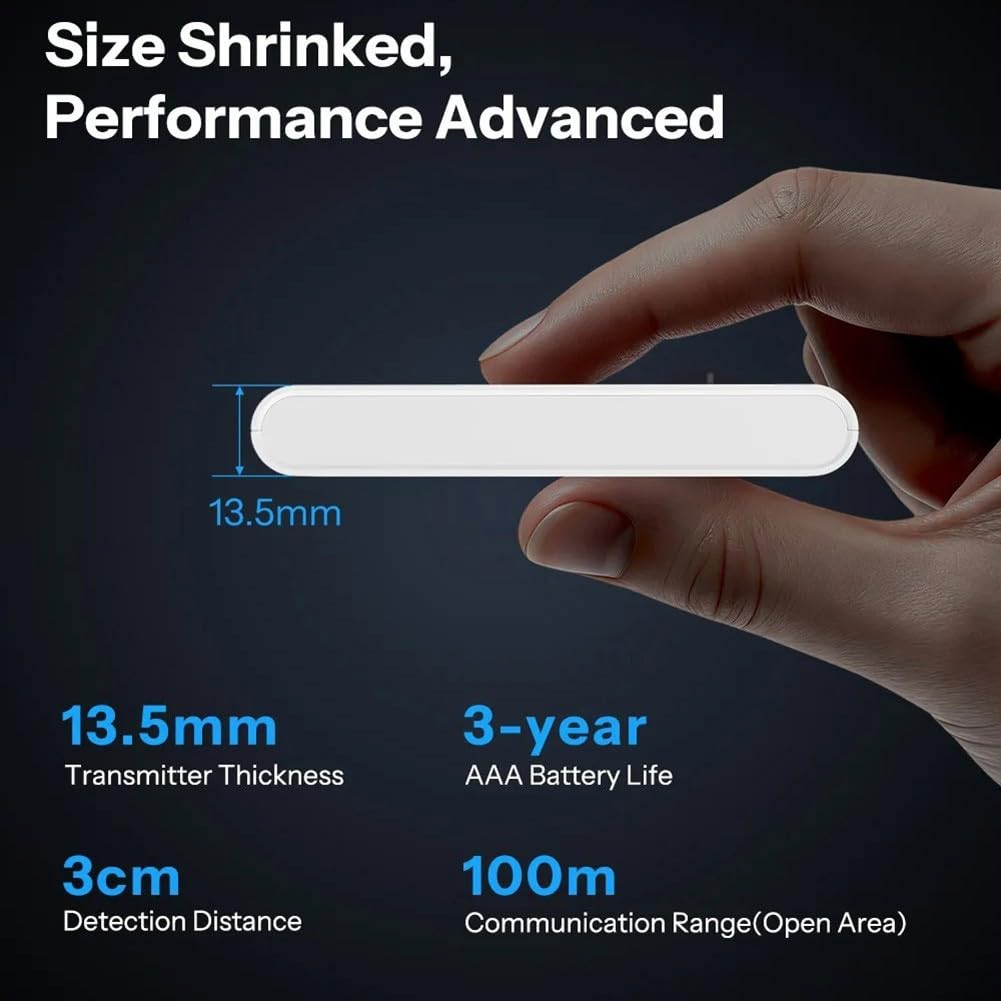 DAZZLEEX SenseGuard DW Sensore di contatto per porte e finestre SNZB-04PR2 Smart Security Alarm con rilevamento manomissione funziona con Google, 90 x 26 mm, bianco