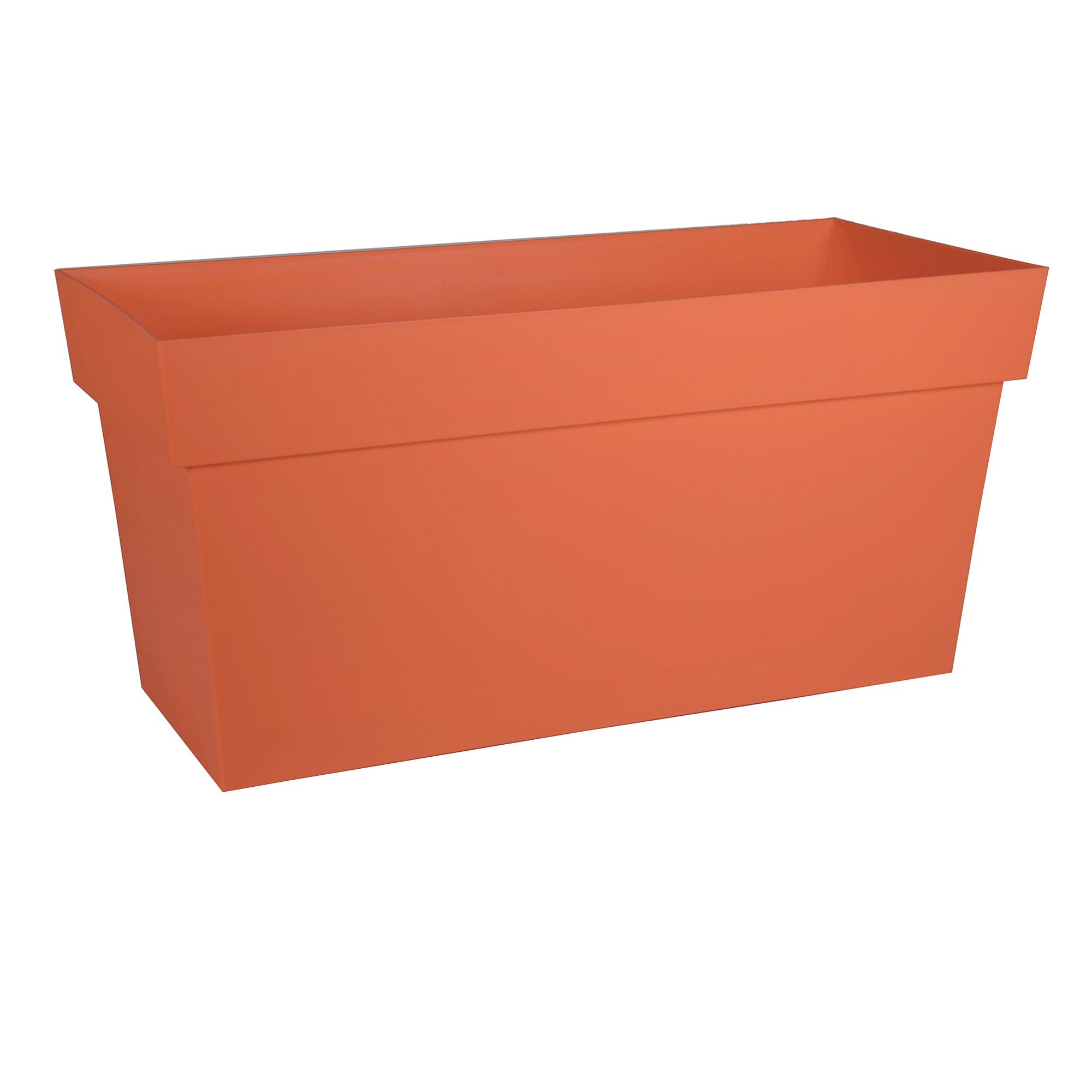 EDA - Tuscan wall 80 cm - Trough on wheels - Volume 74 L - with water reservoir and filter grid + watering chute - 79 x 35 x 39 cm - Clay Orange