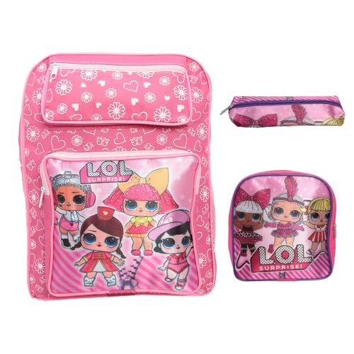 Kit Mochila Infantil Feminina Desenho Personagens Tam M
