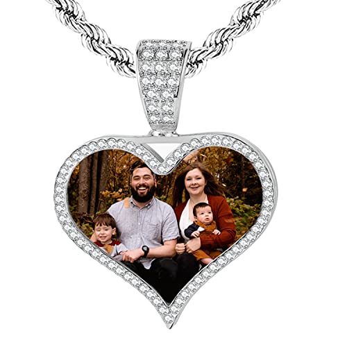 Qitian Personalized Picture Necklace Women Photo Couple Memory Portrait Necklaces Valentine's Day Gift Engraved Custom Photo Picture Necklace For Mens Customize Mother's Day Gift #TOP2