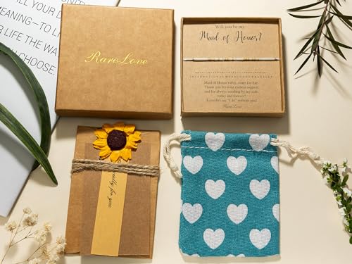 RareLove Maid of Honor Morse Code Beaded Bracelet, White Gold, 6.69in, Female, Wedding, Bridal Shower, Bachelorette3