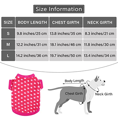 Pedgot 4 Pieces Dog Warm Sweaters Winter Dog Outfits Winter Warm Fleece Pet Sweater With Cute Polka Dot Leopard Star Plaid Design Windproof Puppy Shirt For Small Dogs And Cats, Medium #TOP1