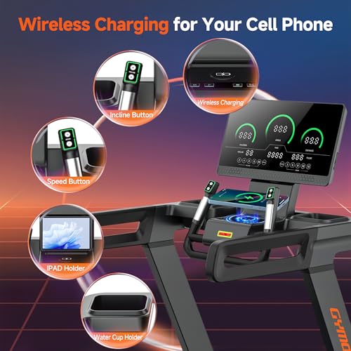 Image of GYMOST Treadmills for Home with Incline 15%, Treadmill for Walking Running with 3.5 HP Quiet Brushless, LED Display, 450 LBS Weight Capacity
