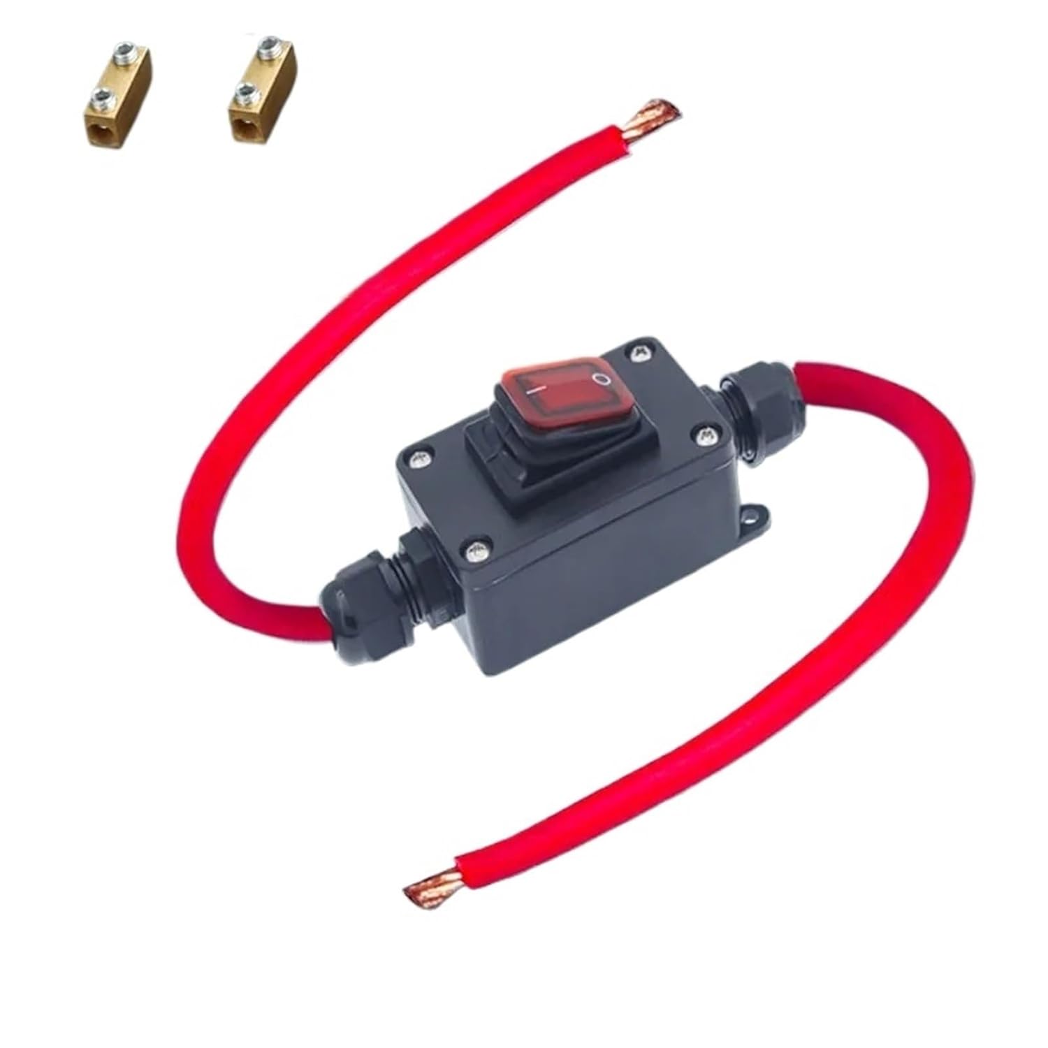Waterproof 12v 24v 60A Motorcycle Power Master Switch Battery Disconnector Isolator Switch Cable(Red)