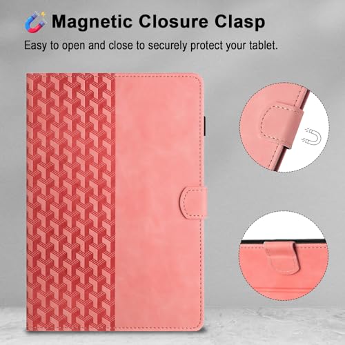 Case for Samsung Galaxy Tab S10 Lite /S10 FE / S9 FE/Tab S9 Case(SM-X400/SM-X406B/SM-X520/SM-X526/SM-X710/SM-X716B/SM-X510/SM-X516B) -[Auto Wake/Sleep] Multi Angle Stand PU Leather Flip Cover Pink by Oduio - Used condition - Image 5