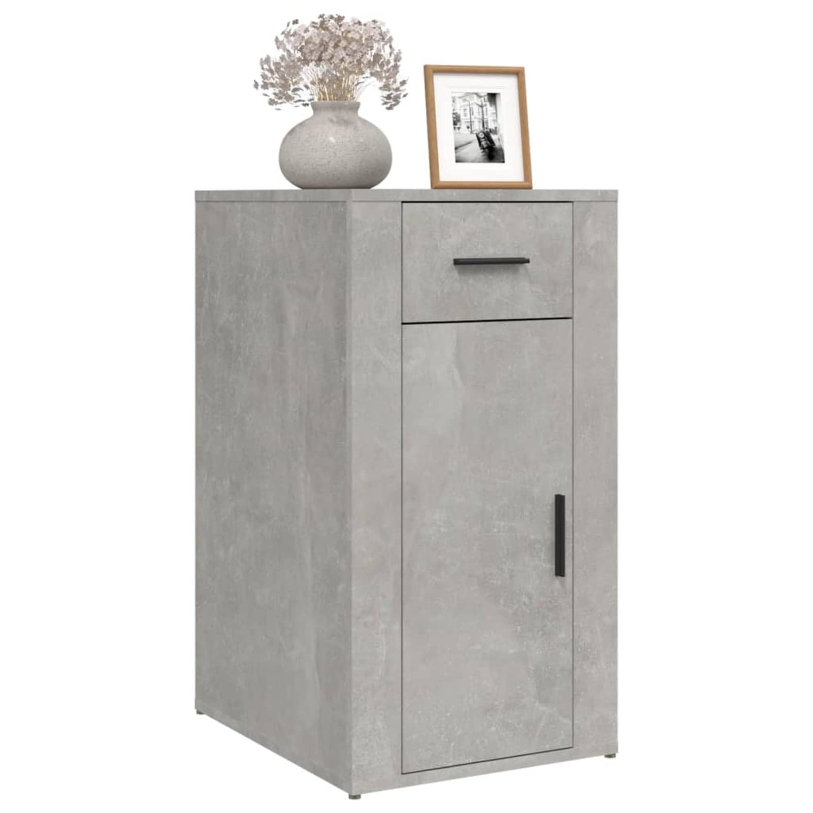 Gecheer Armario de Escritorio Mueble Auxiliar Despacho,Armario Archivador,Archivador Oficina,Cajonera Baja,Archivador Cajonera Armario Estudio,Modelo Office Madera Gris hormigón 40x49x75 cm
