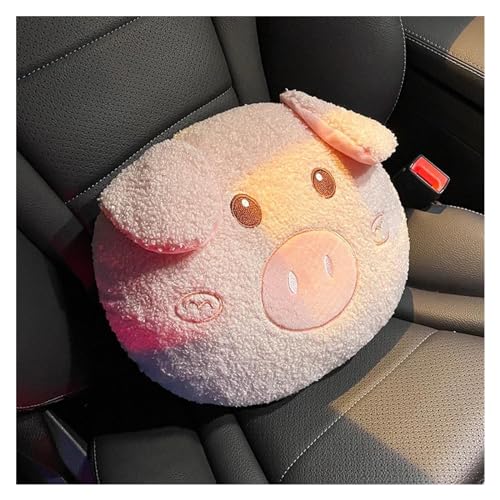 Housse de siège auto cochon en peluche - Coussin de soutien lombaire universel