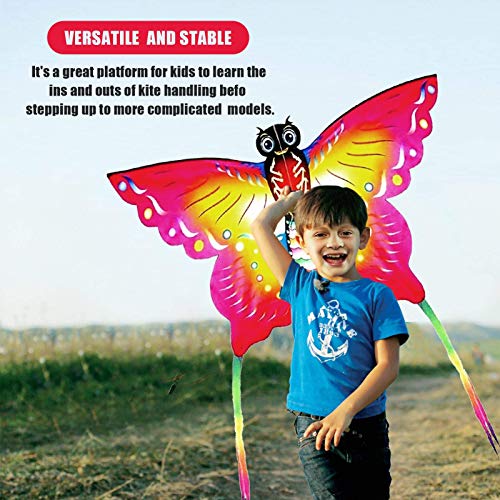 Nazano 3 Pack Kites-Large Rainbow Delta Kite Butterfly Kites Red Mollusc Octopus with Long Colorful Tail for Kids Adults Outdoor Game Activities,Beach Trip Great Gift to Boys Girls Age 3 4 5 6 and Up - Thumbnail 6