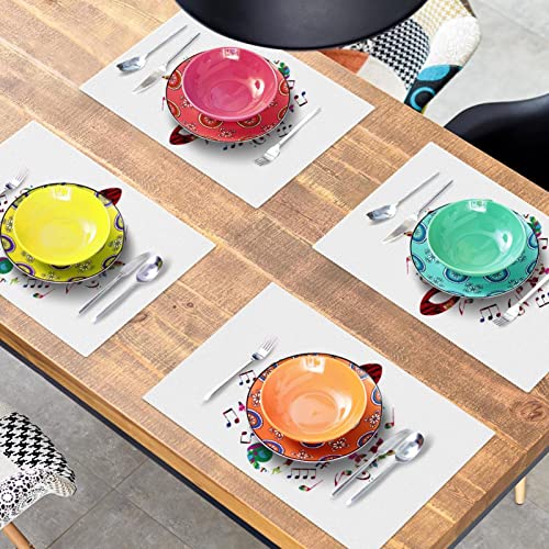 Set de table note de musique et papillon aux finitions soignées 30x45cm lot de 6 - 8