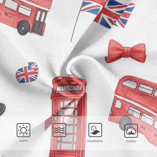 Underwear for Girls, Watercolor London Symbols Toddler Girl Briefs, Cotton Girls Underwear, 2T–8 Years3
