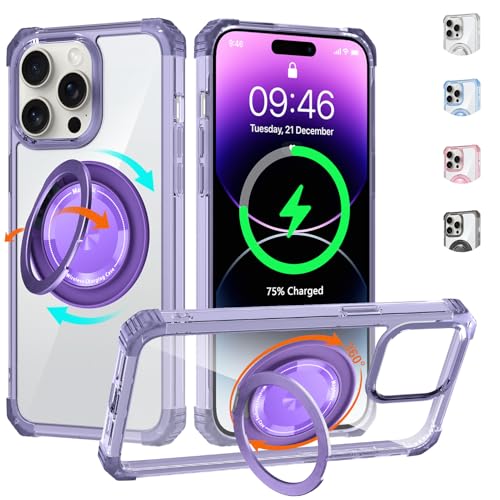 Coque robuste iPhone 14 Pro Max antichoc violette transparente