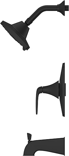 Miniatura 7 de Pfister Bellance 8P8WS2BLLSB - Kit de molduras para bañera y ducha (incluye válvula y moldura), mango único, acabado negro mate, 8P8WS2BLLSB