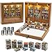 Anxiety Bookshelf with 6 Decorative Mini Lights and 400 Mini Book Pieces, Miniature Bookshelf, Book Organizer for Office Desk, Library Decor for Tiny Home and Bookish Spaces, 10.2 x 9.1 x 3.1 in