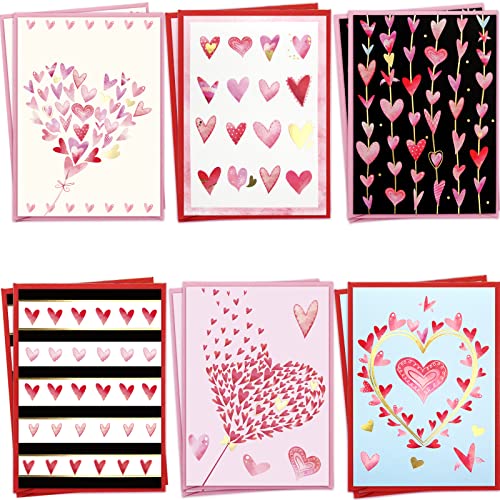 Cartes de Saint-Valentin avec enveloppes en lot de 12 pour célébrer l'amour