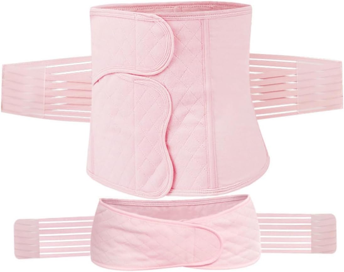 2pcs Girdle Seamless Corset Elastic Pelvic Belt Washable Belly Band Pink