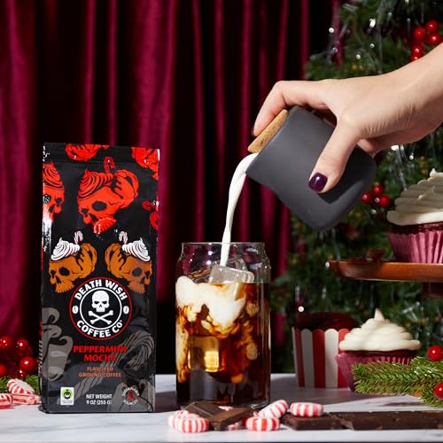 Image of Death Wish Coffee - Peppermint Mocha Flavored Ground Coffee (18 Ounce)